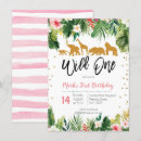Search for jungle animal birthday invitations Girl