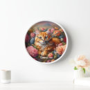 Search for orange tabby cat clocks Feline