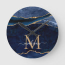 Search for navy blue gold clocks Monogrammed
