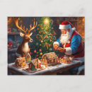 Search for gingerbread postcards Santa claus