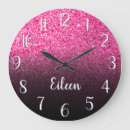 Search for pink glitter sparkly bling clocks Elegant