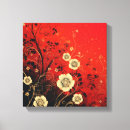 Search for unique floral canvas prints Red