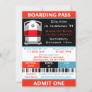 Search for train ticket birthday invitations Blue