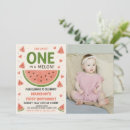 Search for one in a melon 1st birthday invitations Girl's first birthday