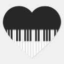 Search for black and white piano stickers Heart