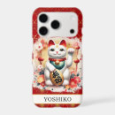 Search for beckoning cat iphone cases Red