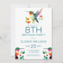 Search for hummingbird birthday invitations Colourful