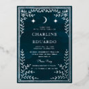 Search for silver foil wedding invitations Celestial
