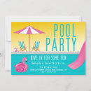 Search for flamingo pool party invitations Turquoise