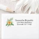 Search for orange flower return address labels Tropical