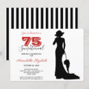 Search for elegant 75th birthday invitations Red