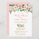 Search for pink gold and white baby shower invitations Watercolor floral
