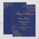 Search for blue and gold sweet 16 invitations Elegant