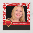 Search for red zebra birthday invitations White