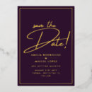 Search for plum gold save the dates Minimalist