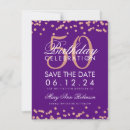 Search for 50th birthday save the dates Glitter