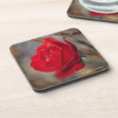 Search for a rose cork coasters Red