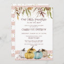 Search for pink gold pumpkin baby shower invitations Autumn