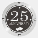 Search for silver and black wedding stickers 25th