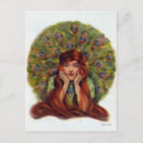 Search for art nouveau peacock postcards Woman