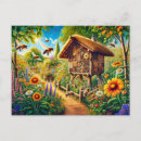 Search for bee illustration postcards Garden