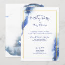 Search for sapphire blue birthday invitations Watercolor