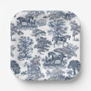 Search for country french paper plates Toile de jouy