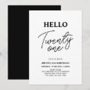 Search for black and white 21st birthday invitations Twenty one