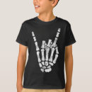 Search for rock on hand sign tshirts Skeleton
