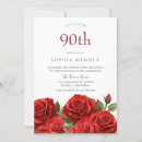 Search for red 90th birthday invitations Milestone celebration