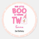 Search for turning two stickers Boo