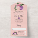 Search for purple and peach wedding invitations Botanical