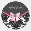 Search for damask baby shower stickers Pink