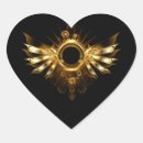 Search for heart with wings stickers Gold