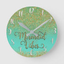 Search for gold and teal clocks Girly