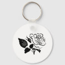 Search for wedding flowers key rings Black and white