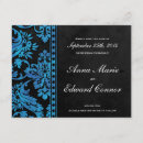 Search for blue scroll invitations Damask