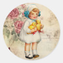 Search for vintage little girl stickers Easter