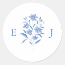 Search for blue floral wedding stickers Classic
