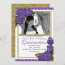 Search for purple rose gold birthday invitations Elegant