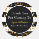 Search for 50th birthday thank you stickers Black and white