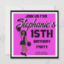 Search for cheerleader birthday invitations Black