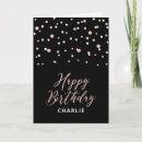 Search for black on rose gold birthday cards Modern