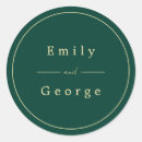 Search for gold calligraphy wedding stickers Emerald green
