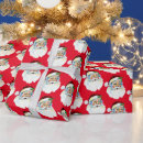 Search for santa head wrapping paper Vintage