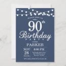 Search for classic 90th birthday invitations Blue