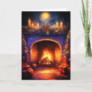 Search for cozy fireplace cards Santa