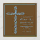 Search for blue and brown christening invitations Trendy