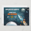 Search for space adventure birthday invitations Rocket ship