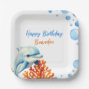Search for dolphins paper plates Watercolor